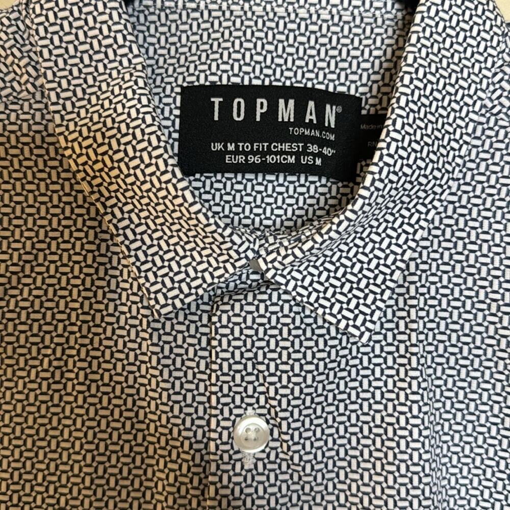 Topman Geometric Printed Button Up Shirt Size M - Picture 4 of 5